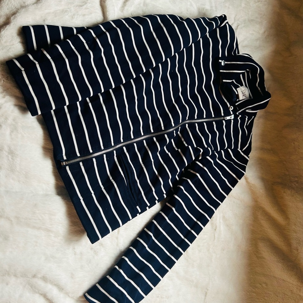Navy and White Striped Jacket